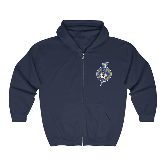 Silver Lightning Badge Full Zip Hoodie