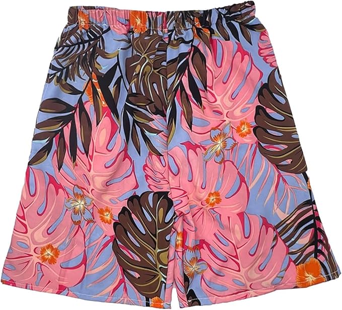 Board Shorts Men Hawaiian Print w Pockets